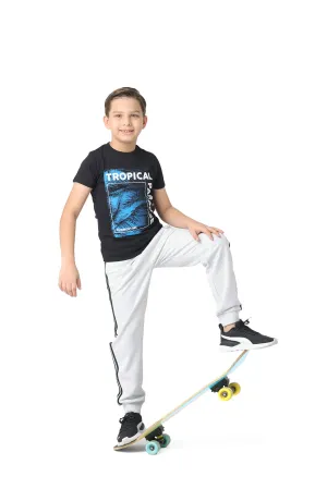 Kids Boys Terry Joggers Made of Blended Cotton Fabric