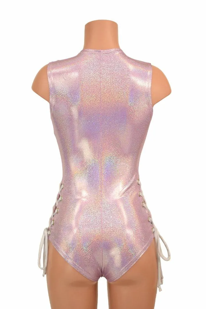 Lace Up Plunging V Romper