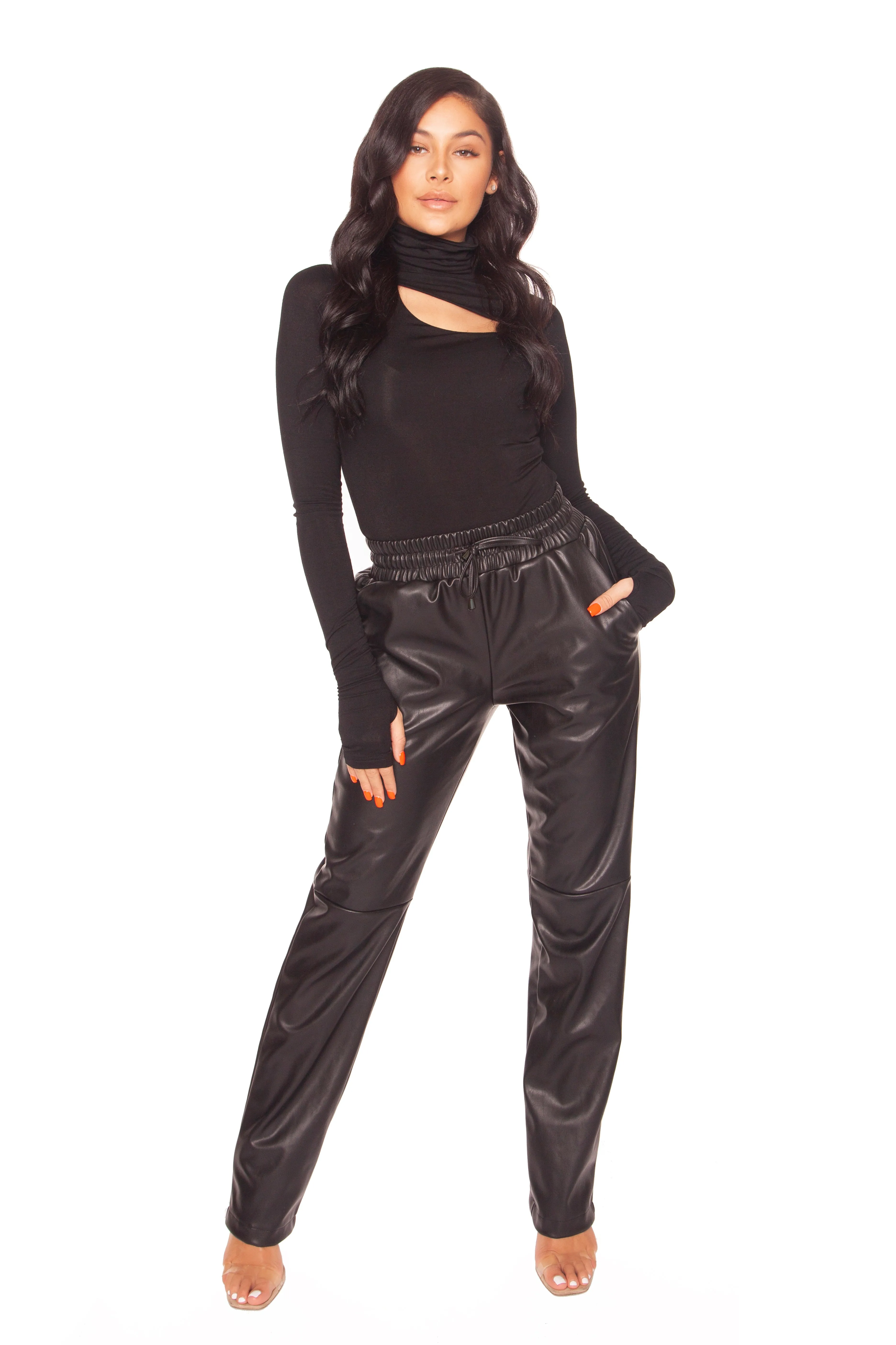 Leather Wide Leg Pants