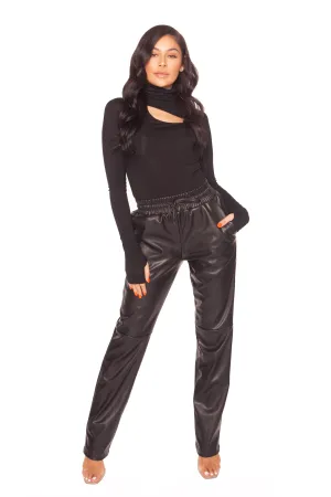 Leather Wide Leg Pants
