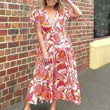 Leoni Florence Dress Pink Print
