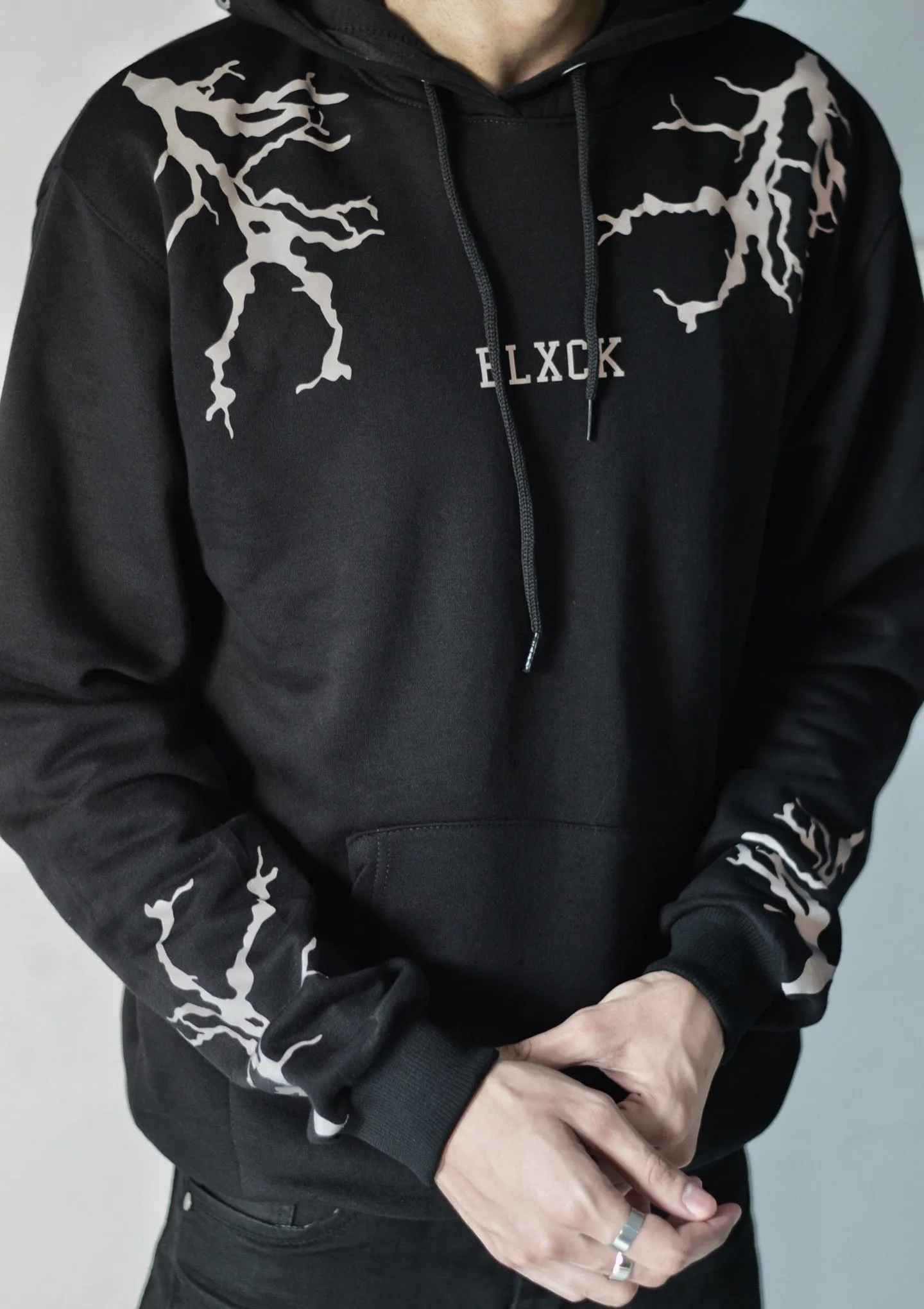 Lighting Reflective Black Hoodie
