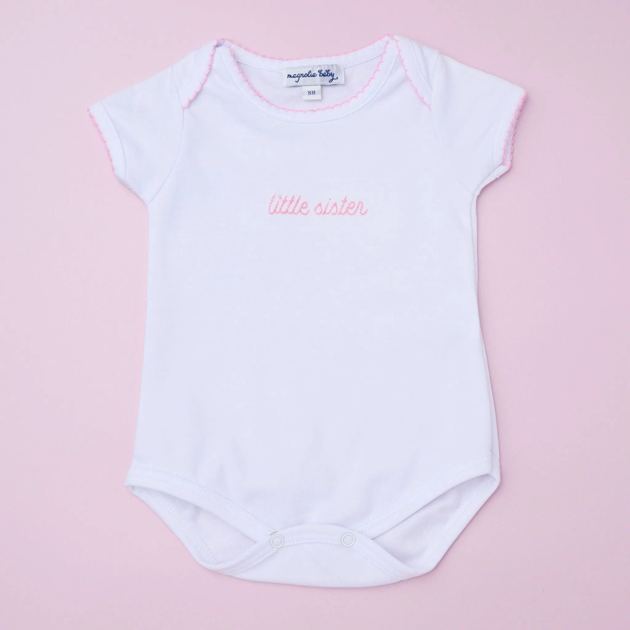 Little Sister Embroidered Short Sleeve Bodysuit