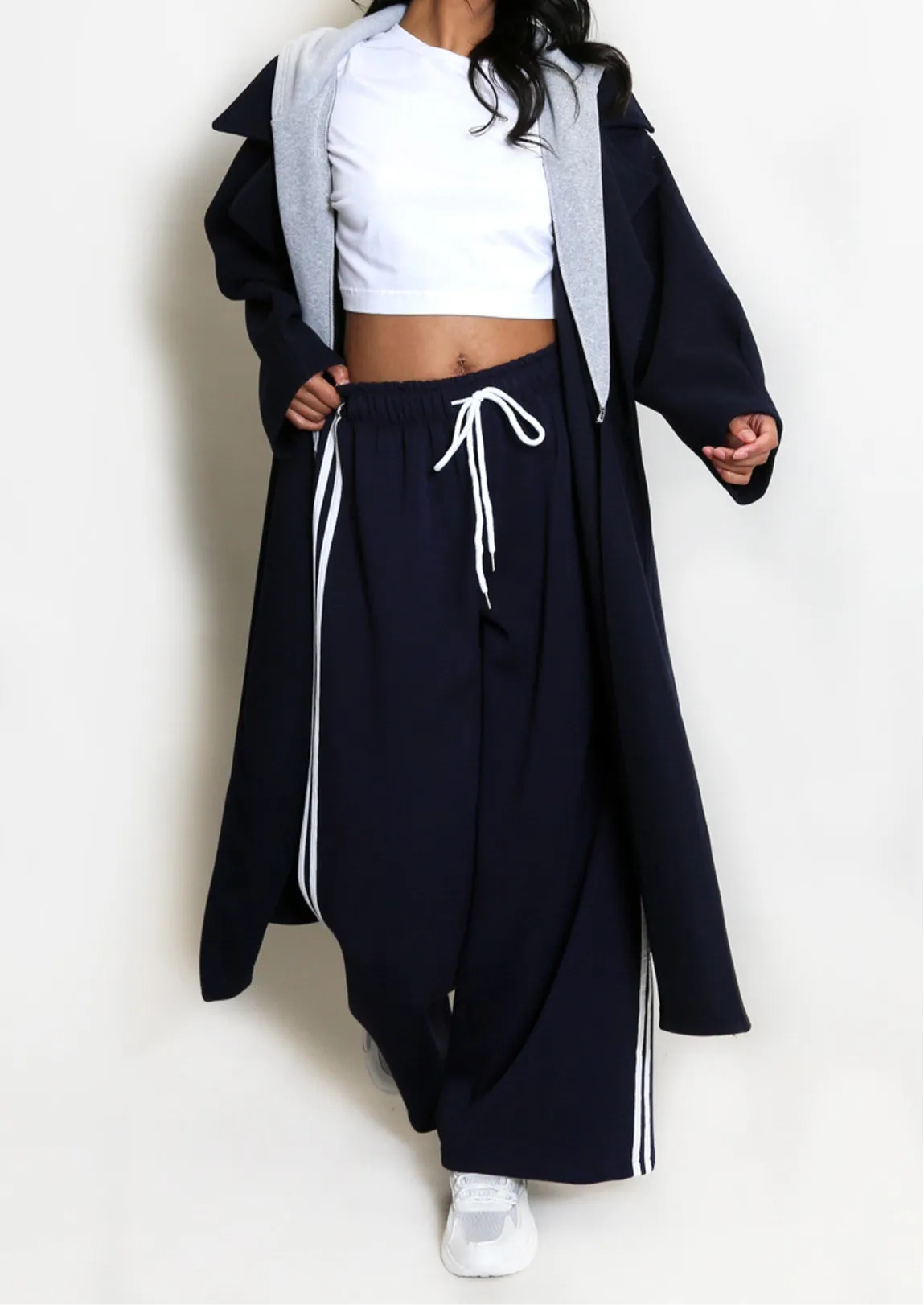 Lynda Sports Wide Leg Trousers with Side Stripe | COLOURS TO CHOOSE