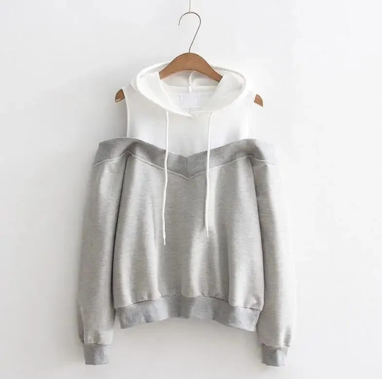 Mariana - Strapless Shoulder Hooded Sweater