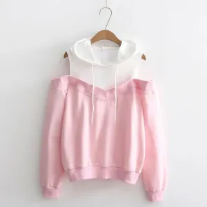 Mariana - Strapless Shoulder Hooded Sweater