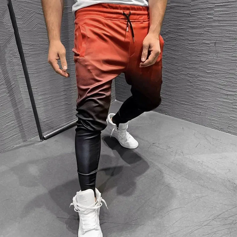 Men's Autumn Sweatpants With Gradient Print