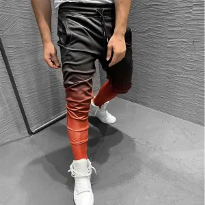Men's Autumn Sweatpants With Gradient Print