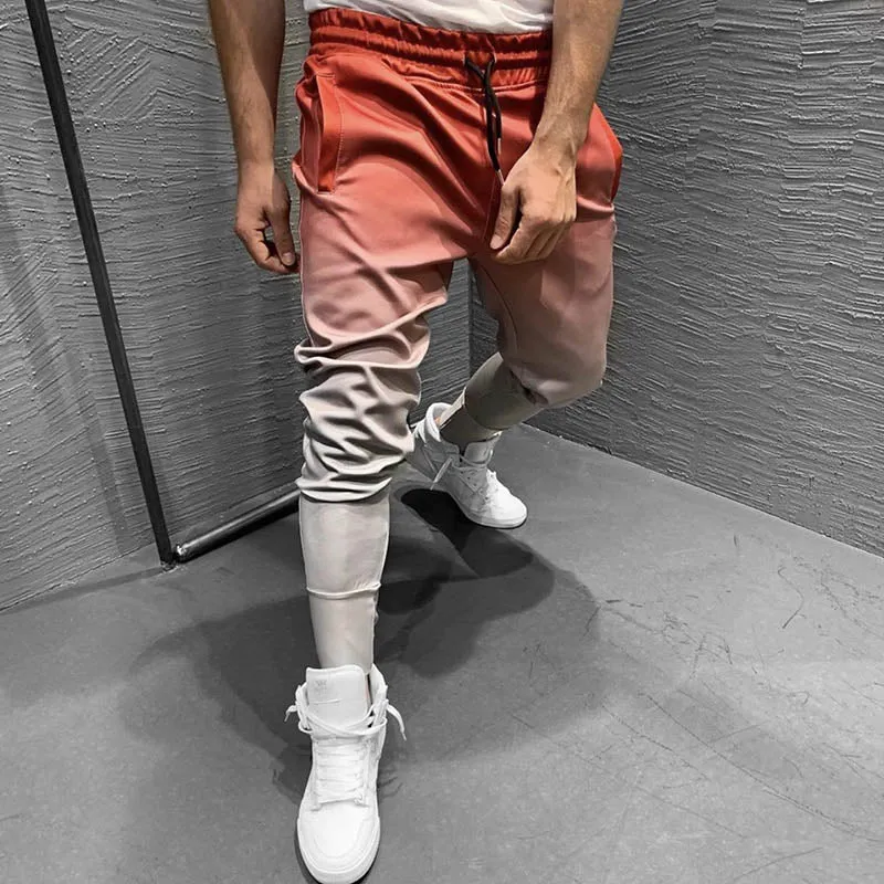 Men's Autumn Sweatpants With Gradient Print