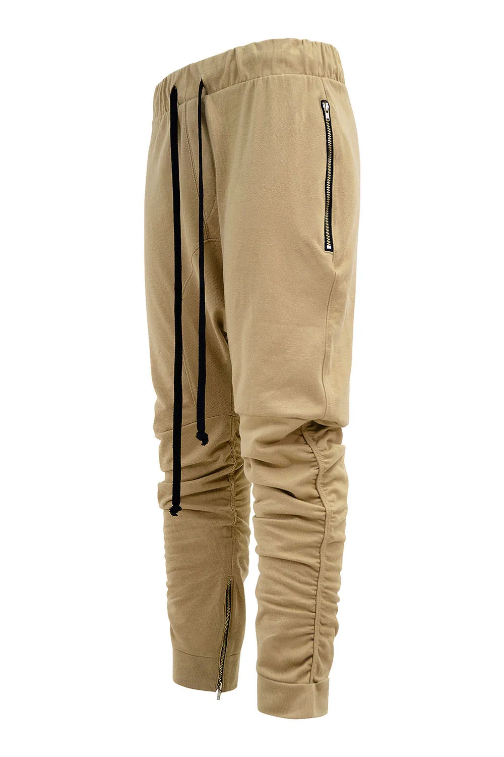 Men's Essential Solid Scrunched Drop Crotch Sweat Joggers