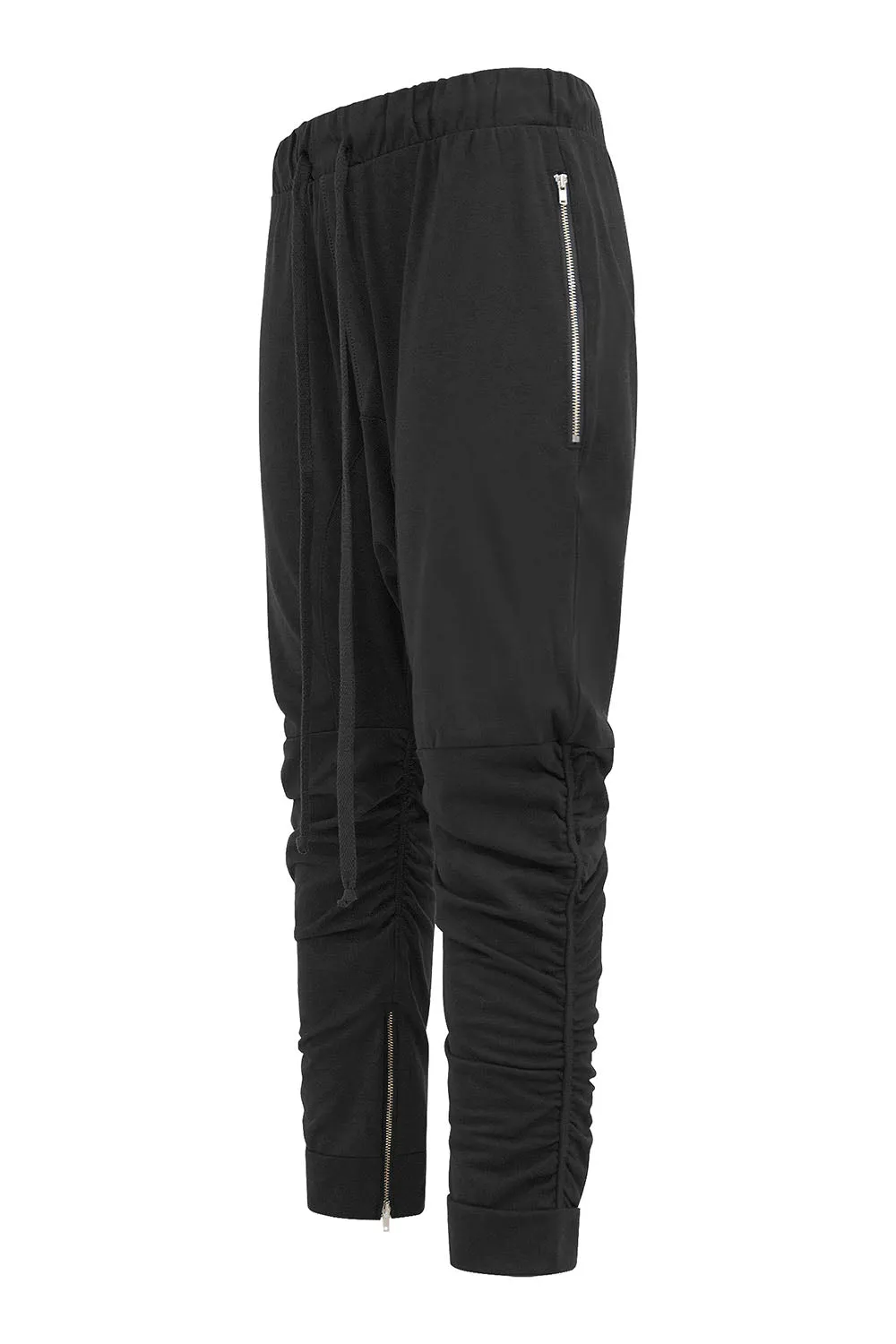 Men's Essential Solid Scrunched Drop Crotch Sweat Joggers