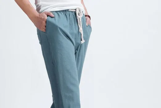 Men's Linen Casual Jogging Trousers