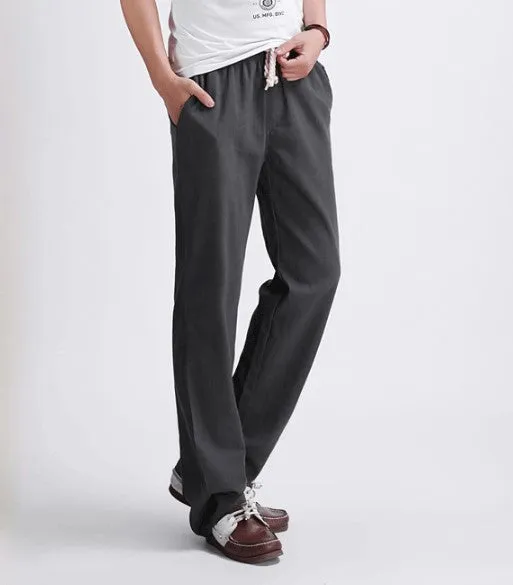 Men's Linen Casual Jogging Trousers