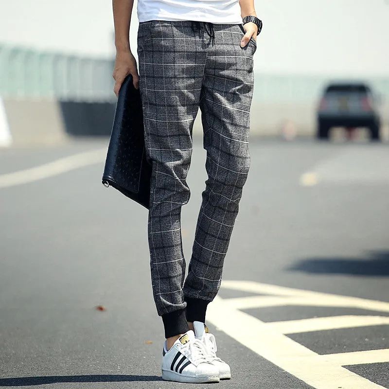 Men's Plaid Slim Fit Casual Pants