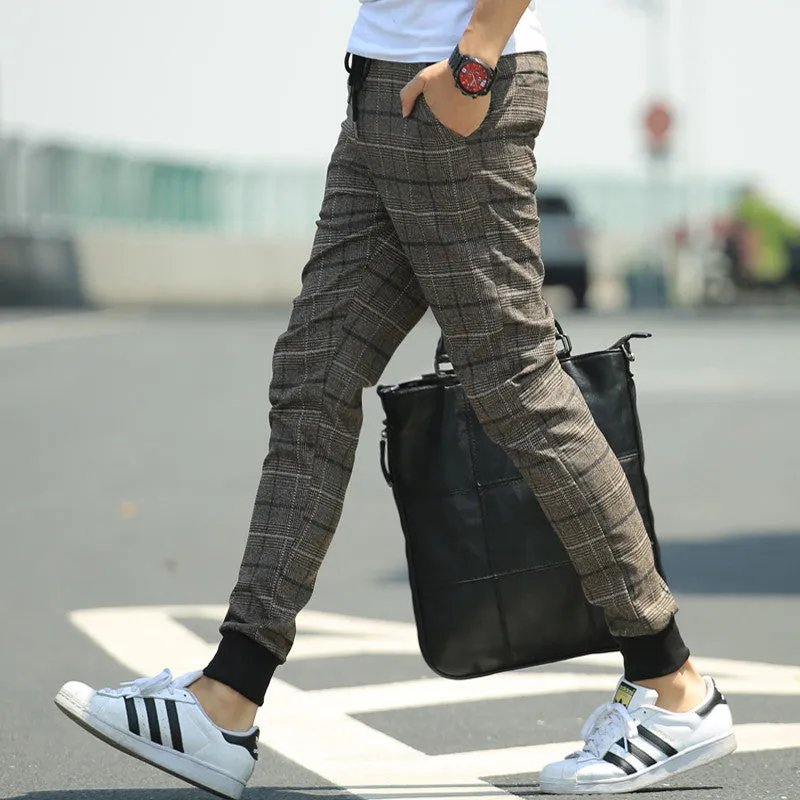 Men's Plaid Slim Fit Casual Pants