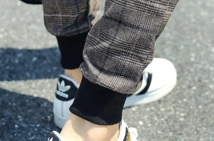 Men's Plaid Slim Fit Casual Pants