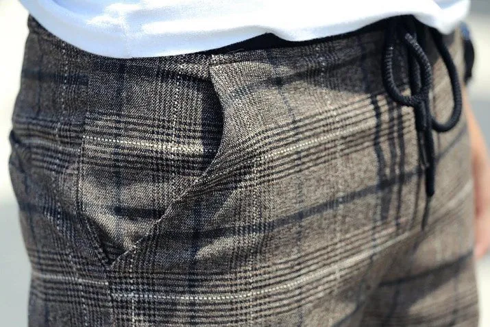Men's Plaid Slim Fit Casual Pants