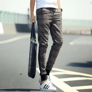 Men's Plaid Slim Fit Casual Pants