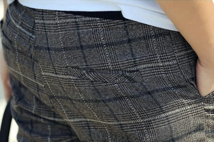 Men's Plaid Slim Fit Casual Pants