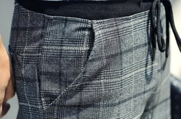 Men's Plaid Slim Fit Casual Pants