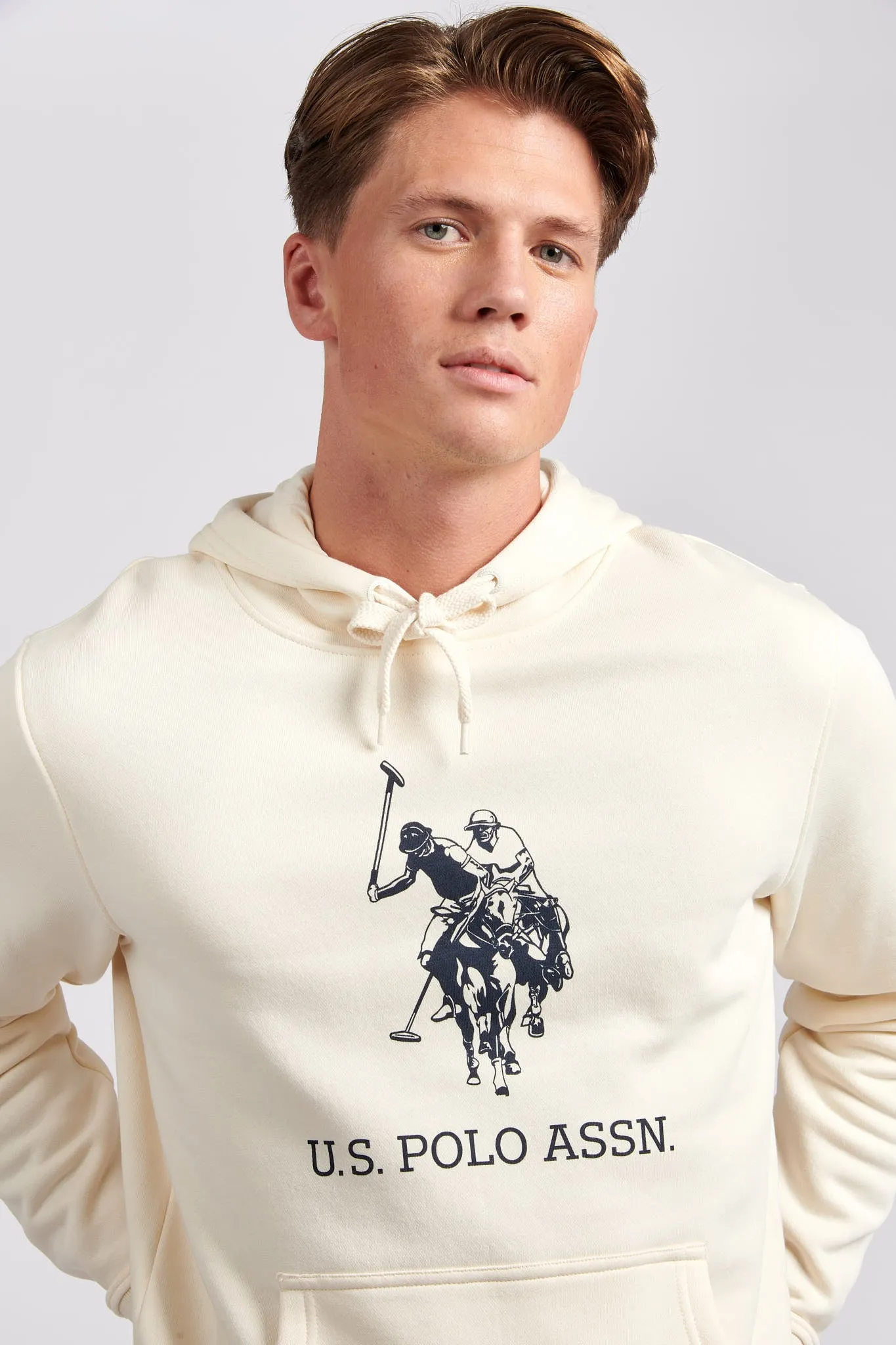 Mens Rider Brush Back Hoodie in Marshmallow