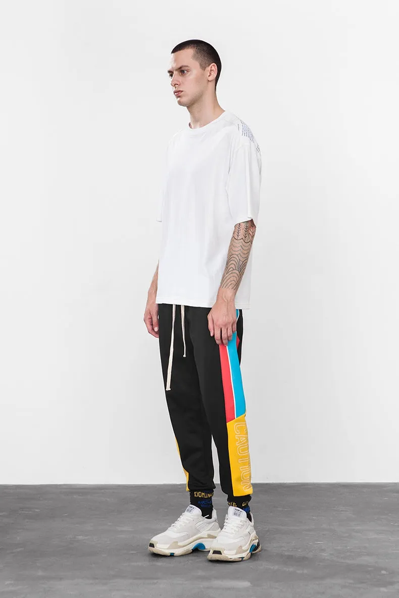 Men's Spring Vintage Elastic Waist Joggers With Side Stripes