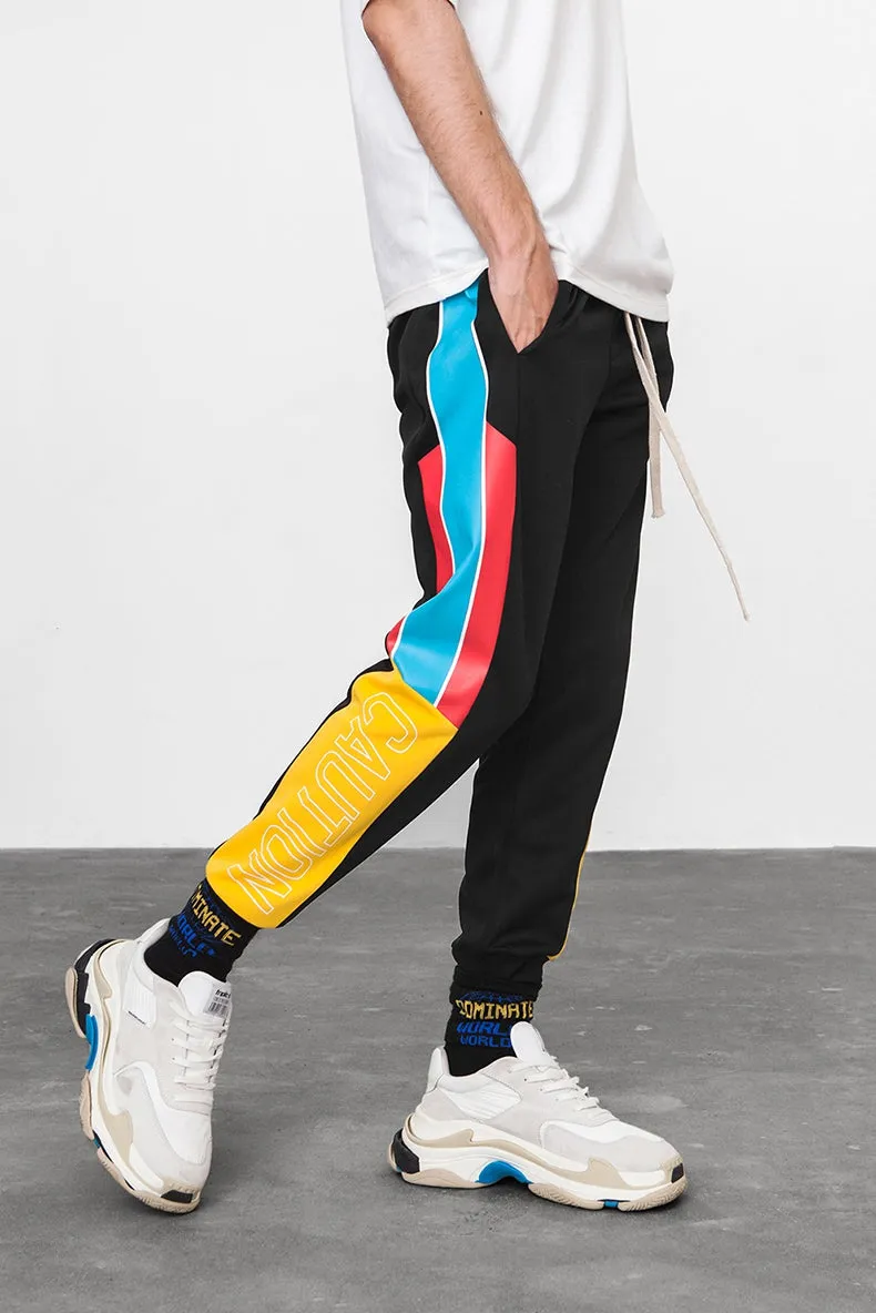 Men's Spring Vintage Elastic Waist Joggers With Side Stripes