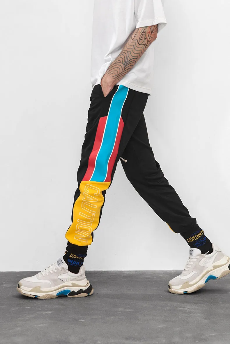 Men's Spring Vintage Elastic Waist Joggers With Side Stripes