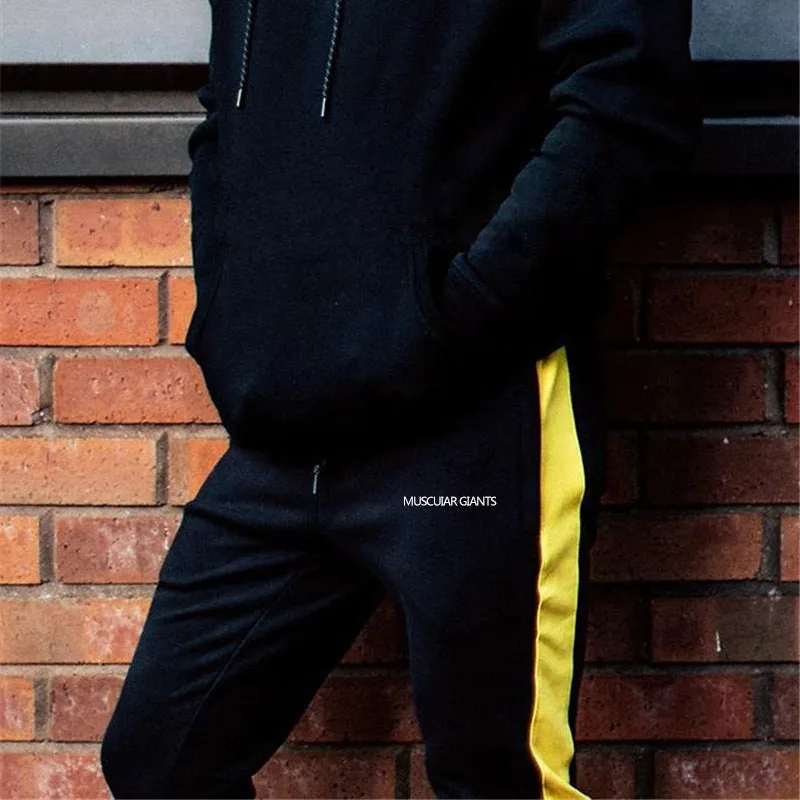 Men's Striped Sweatpants With Elastic Waist