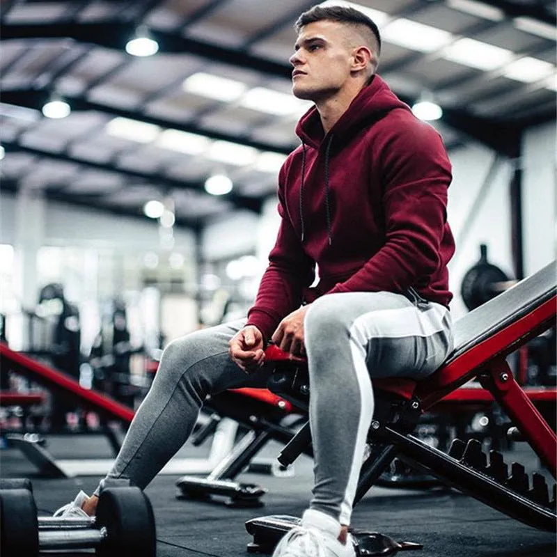 Men's Striped Sweatpants With Elastic Waist