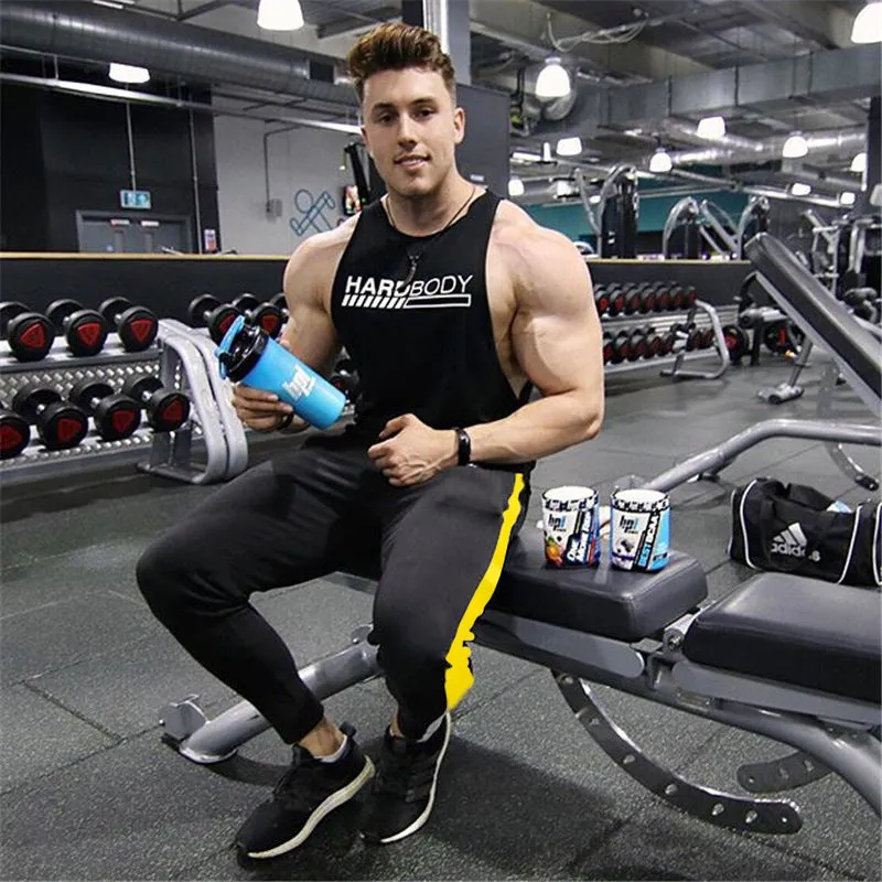 Men's Striped Sweatpants With Elastic Waist