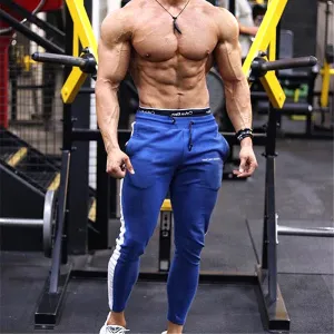 Men's Striped Sweatpants With Elastic Waist