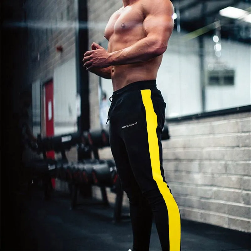 Men's Striped Sweatpants With Elastic Waist