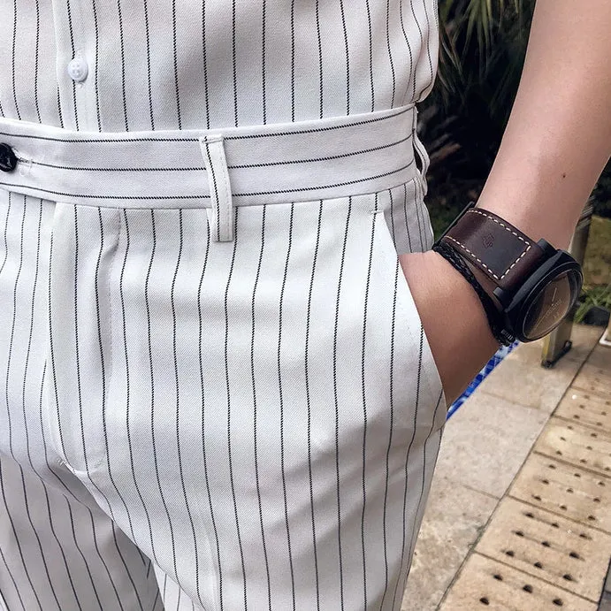 Men's Summer Slim Fit Pants With Stripes
