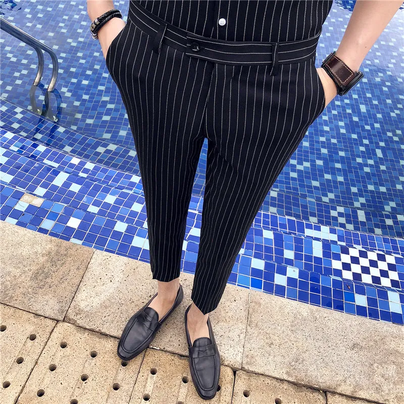 Men's Summer Slim Fit Pants With Stripes