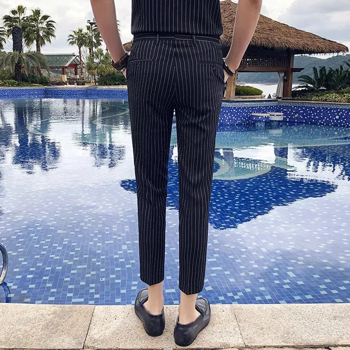 Men's Summer Slim Fit Pants With Stripes