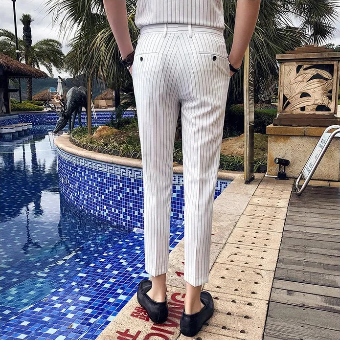 Men's Summer Slim Fit Pants With Stripes