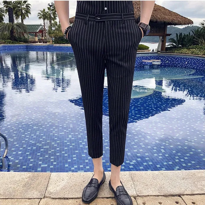 Men's Summer Slim Fit Pants With Stripes