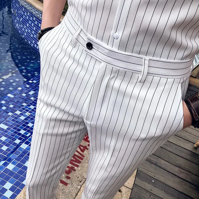 Men's Summer Slim Fit Pants With Stripes