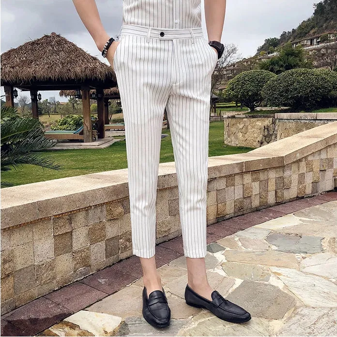 Men's Summer Slim Fit Pants With Stripes