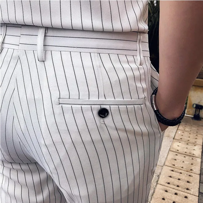 Men's Summer Slim Fit Pants With Stripes