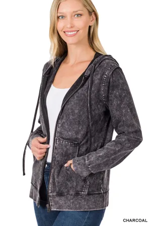 MINERAL WASH HOODIE JACKET