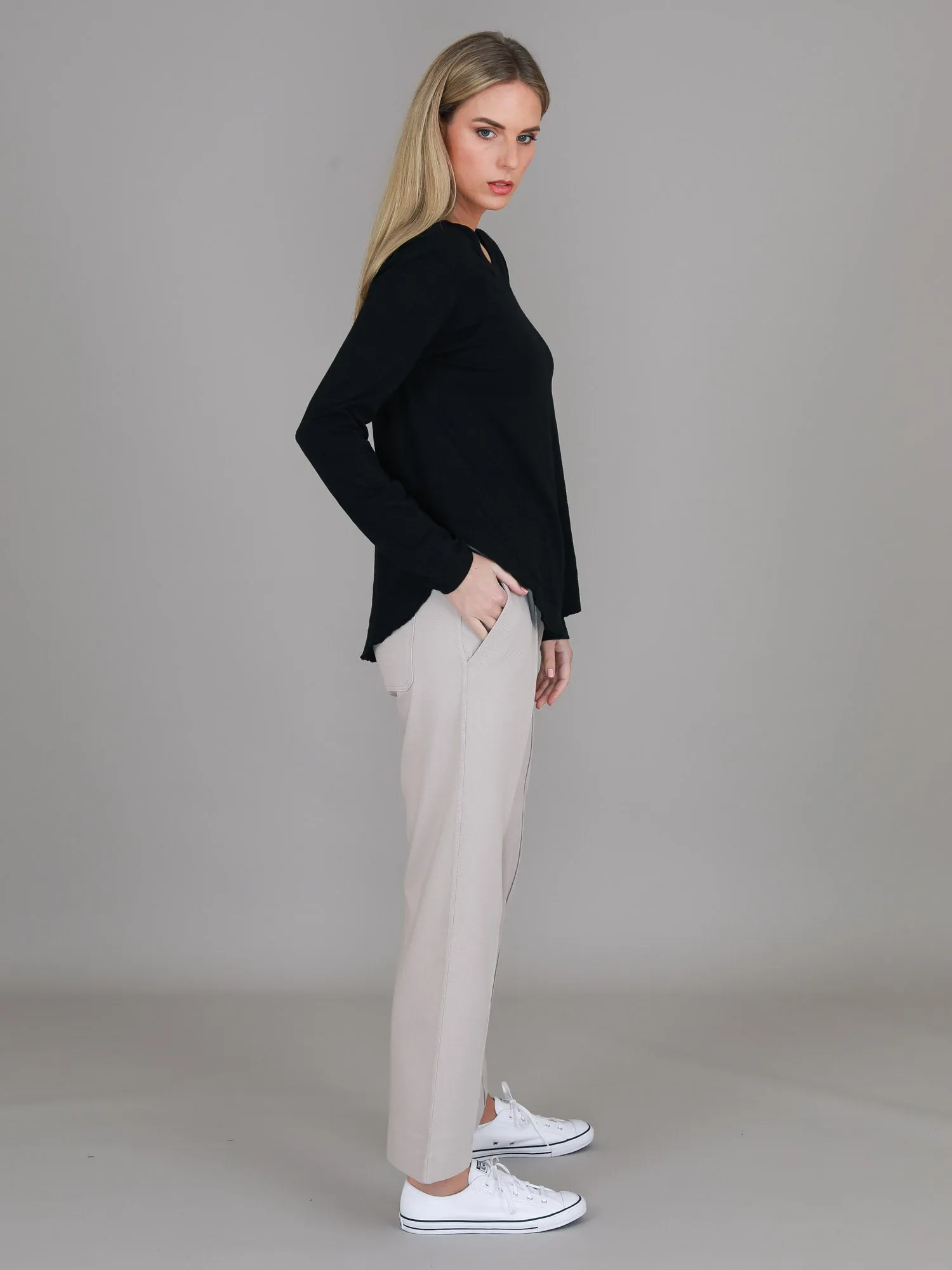Mosman Curved Hem Long Sleeve T Shirt