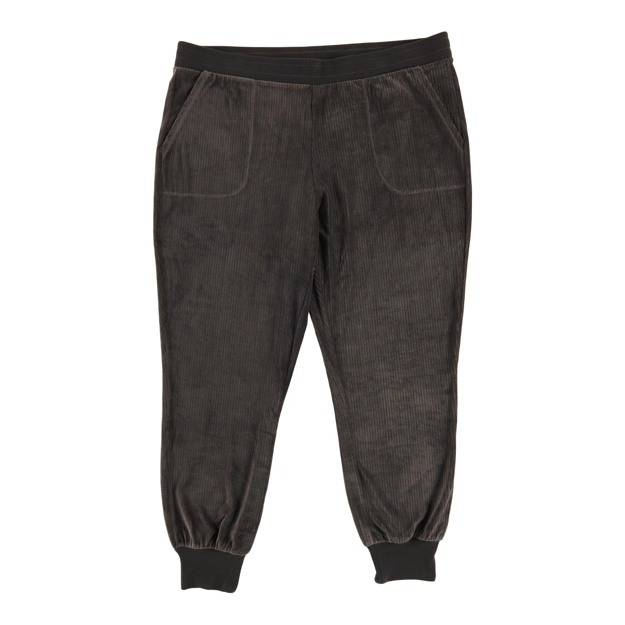 mySTYLE Women's Plus Ribbed Velour Joggers