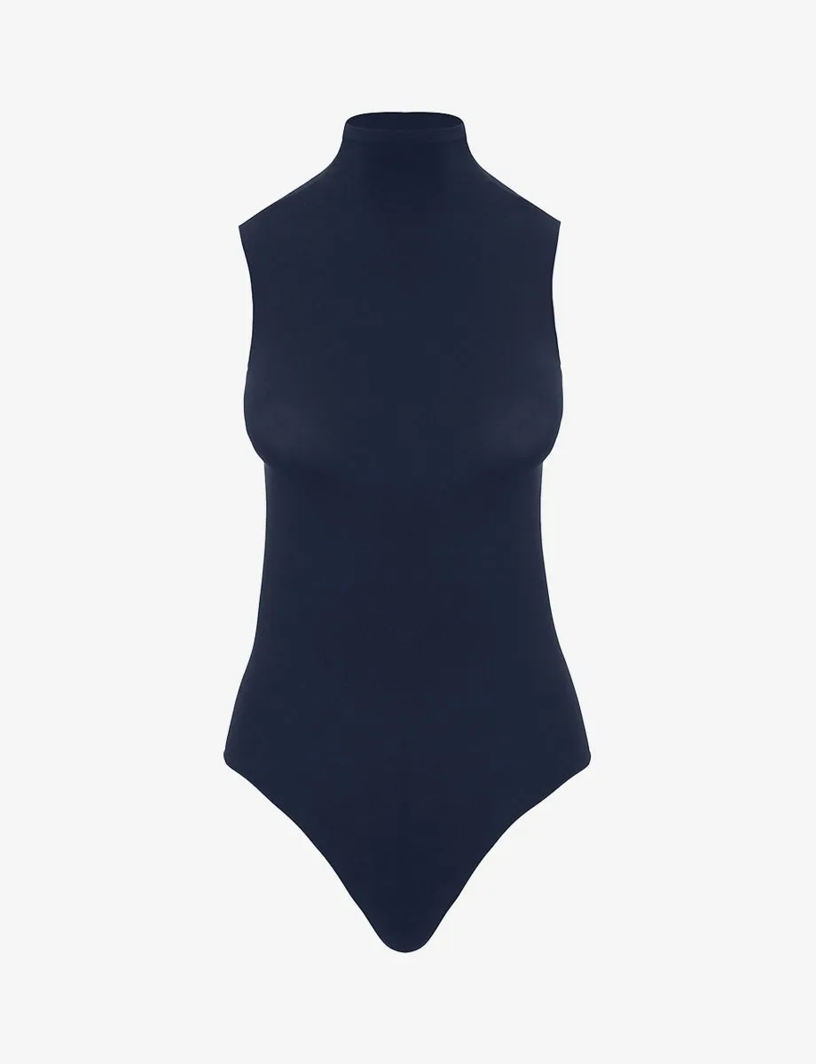 Navy Ballet Mockneck Bodysuit