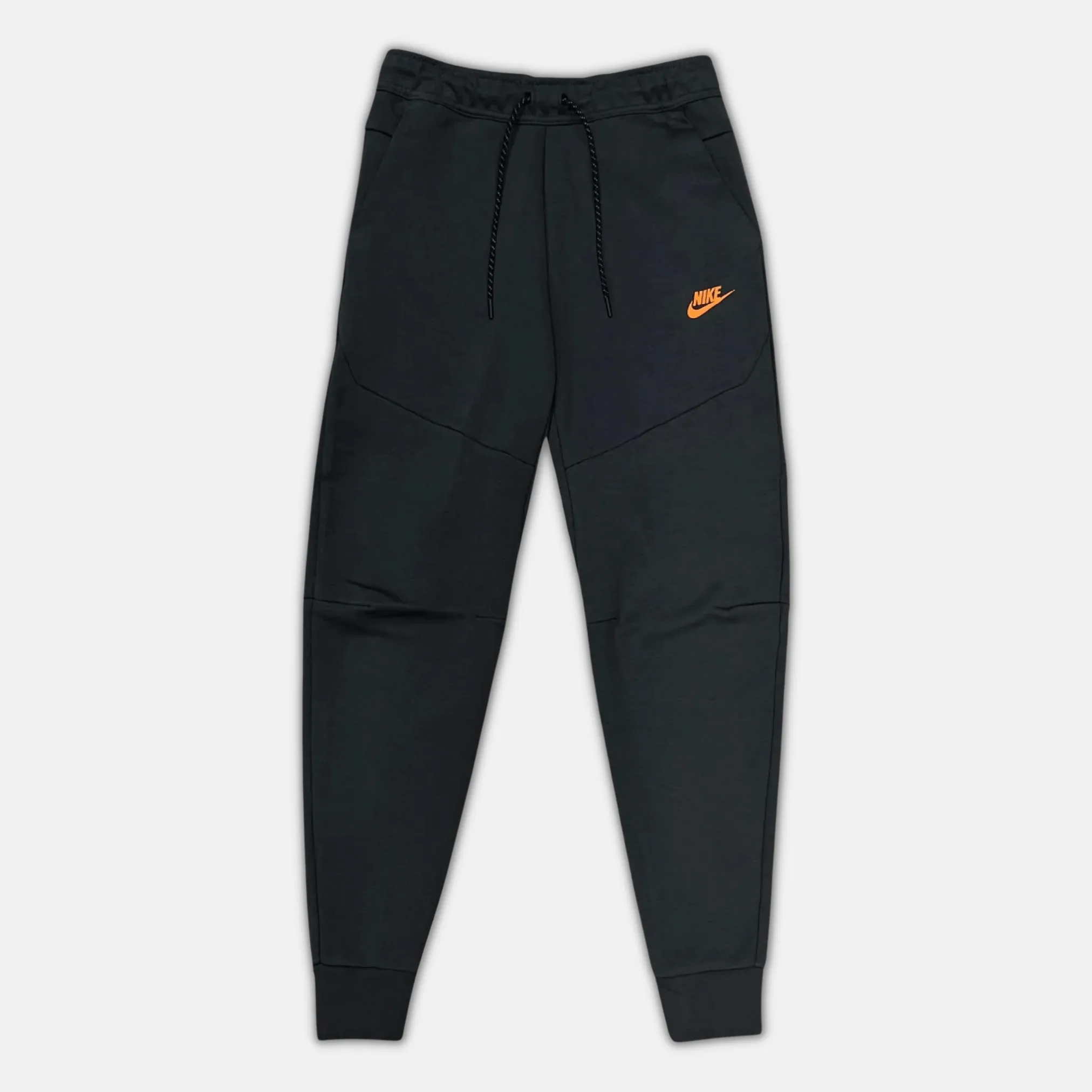 Nike Tech Fleece Joggers - Black, Dark Smoke Grey & Safety Orange (3rd Gen - Old Season)