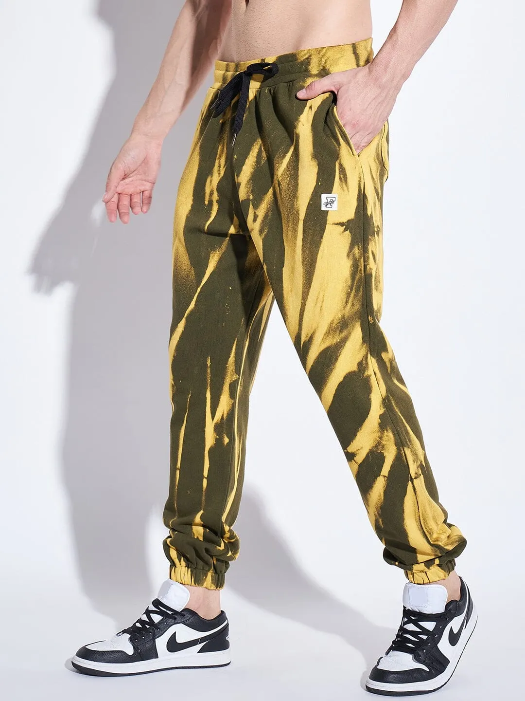 Olive & Yellow Tie Dye Joggers