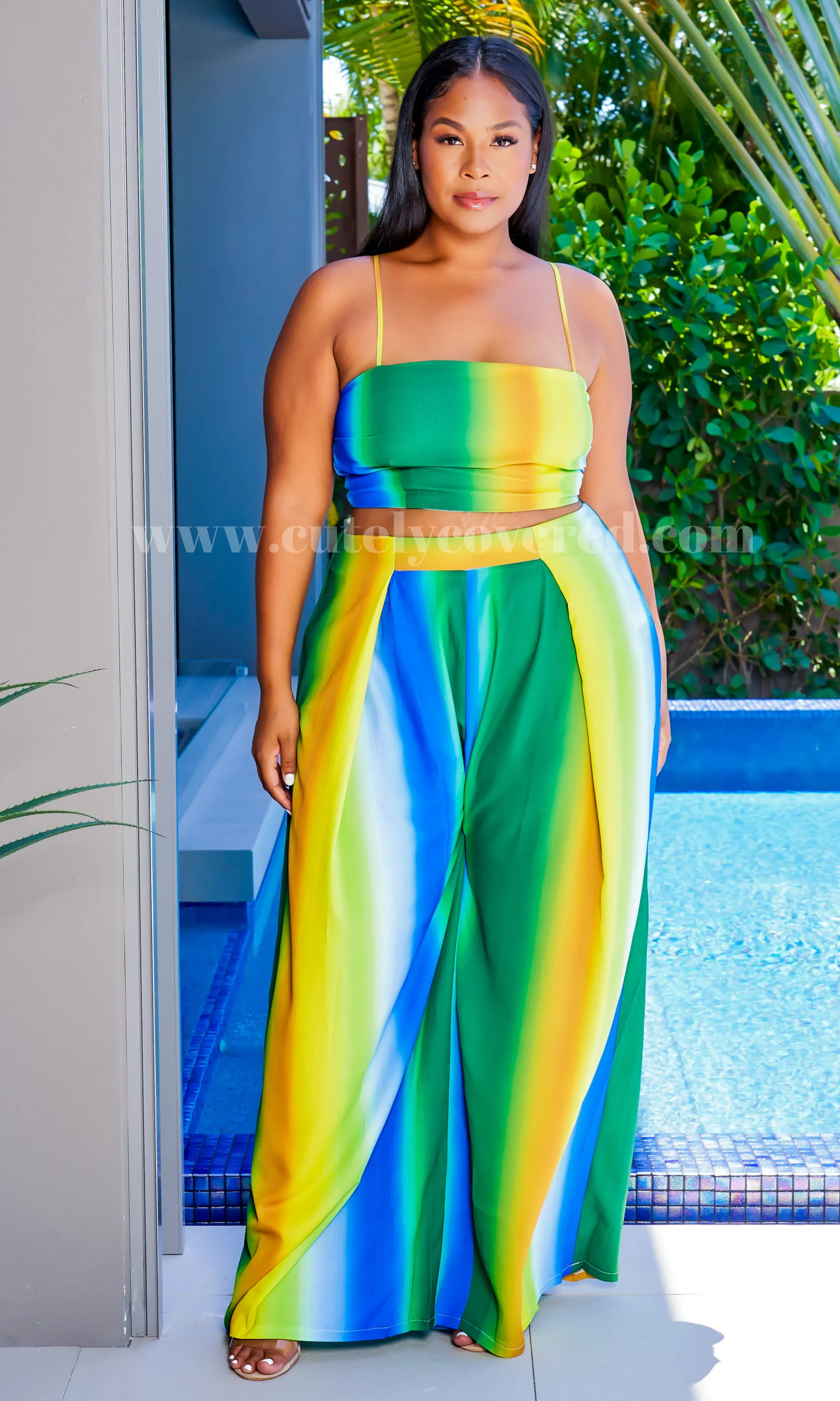 Ombre' for Summer | Resort Wide Leg Pant Set-Final Sale