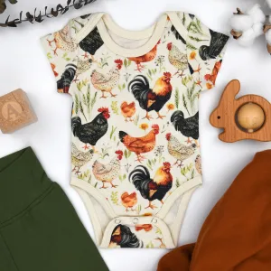 Organic Cotton Short Sleeve Baby Bodysuit, Barley