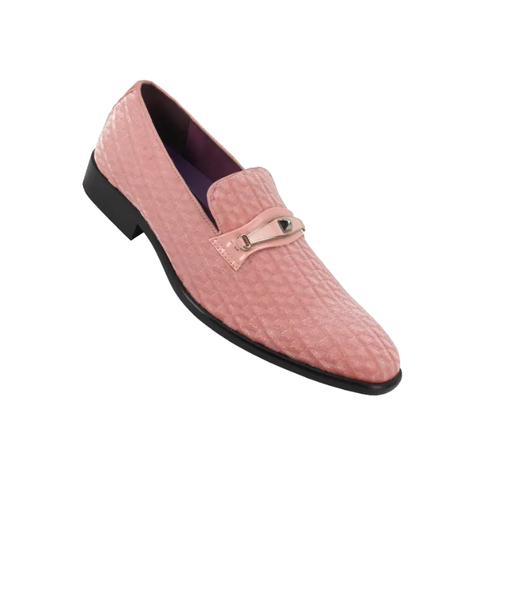Pink Velvet Men's Loafer Slip On Fancy Style